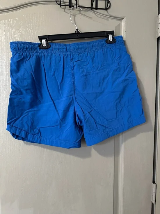 Bright Blue Drawstring Swim Shorts HM Men M Short Trunks Casual Summer Plain - Picture 2 of 3